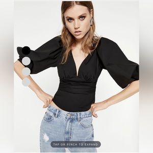 BARDOT ANABELLA POPLIN TOP IN BLACK - S /US4